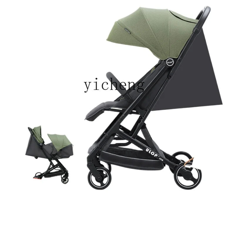 Tqh  Stroller Can Sit and Lie Baby Car Lightweight Baby Newborn Baby Child High Landscape Trolley