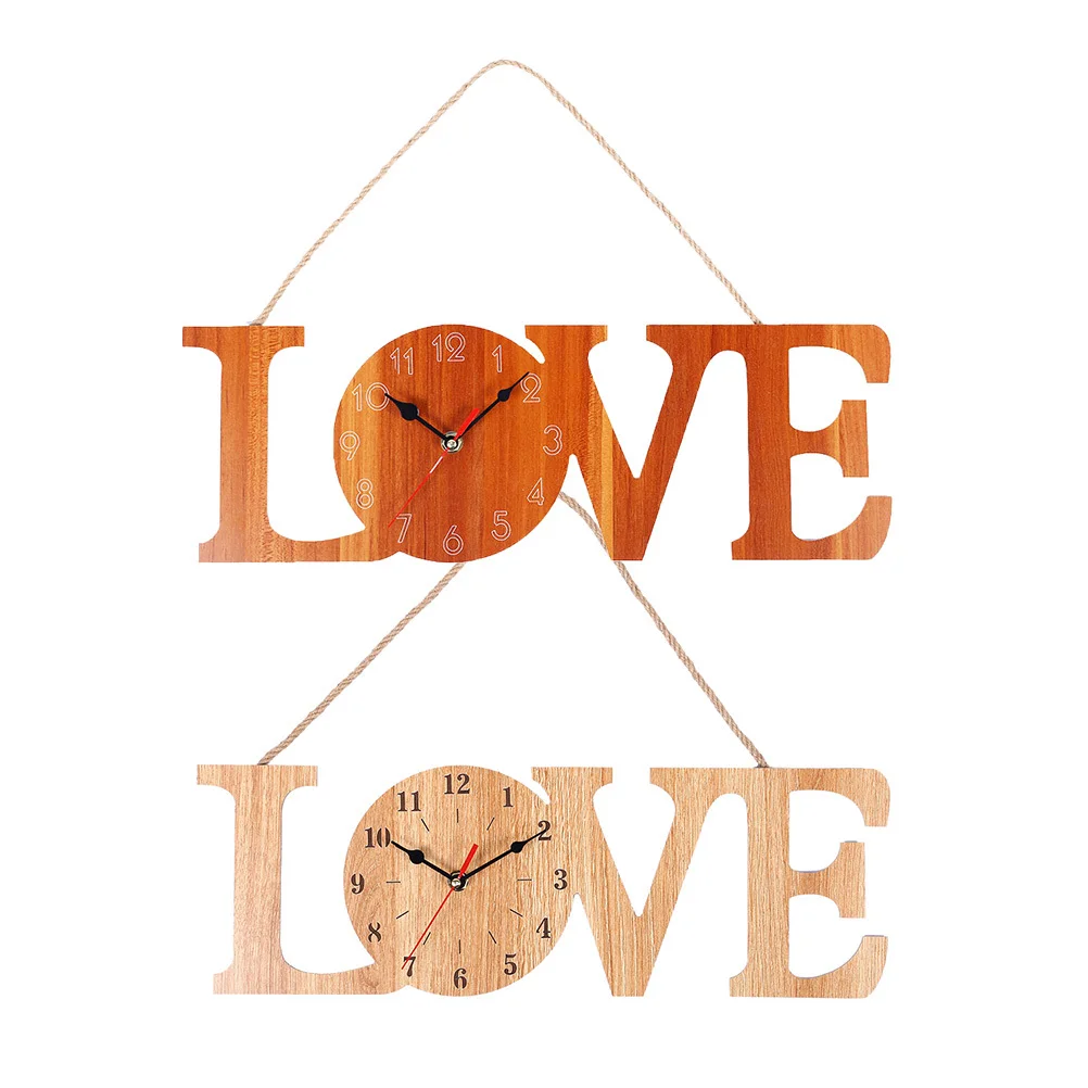 

Creative Wooden Rope Wall For Home Living Room Bedroom Decorative Silent Hanging Clock Beige Modern Design Office
