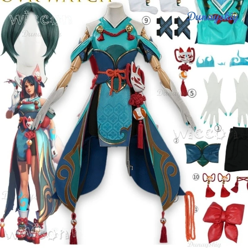 

Disfraz Adulto Game Ove Watch Kiriko Костюмы для косплея Униформа Хэллоуин Карнавал Вечеринка Рождество Игра Ролевая сексуальная женщина