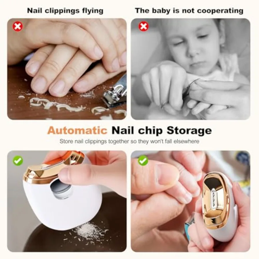 เครื่องตัดเล็บไฟฟ้า เครื่องตัดเล็บอัตโนมัติ ปรับความเร็วได้ 2 ระดับ พร้อมดีไซน์ชาร์จ USB สำหรับการตัดแต่งเล็บอย่างปลอดภัย