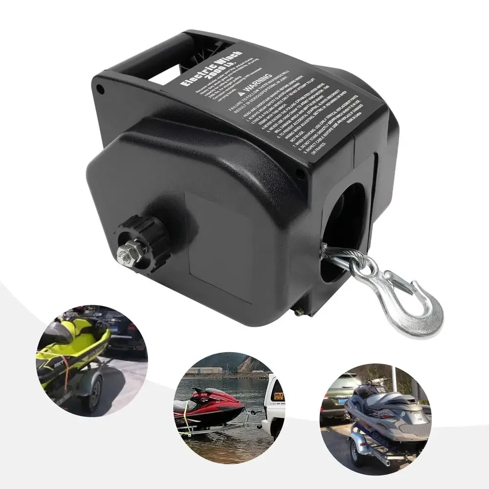 ونش قارب كهربائي 2000 رطل، ونش مقطورة بحرية قابل للعكس مع جهاز تحكم عن بعد لسهولة التشغيل #3