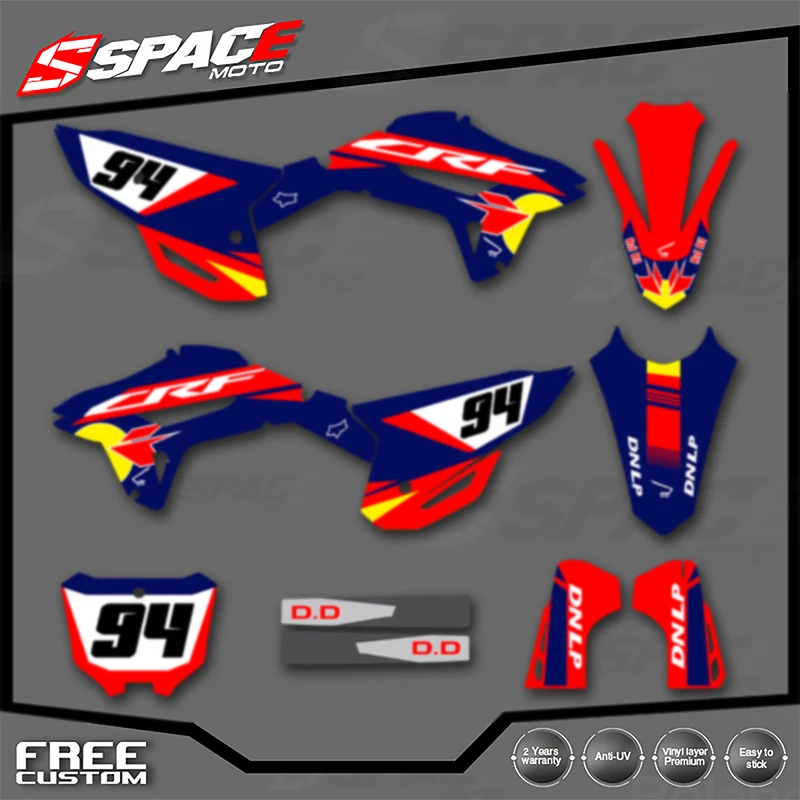 

SPACE Custom Motorcycle Graphics Background Decal for HONDA CRF 2021 2022 2023 CRF450R 2022-2024 CRF250R Decals Stickers Kits 04