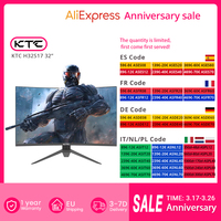 KTC H32S17 32 inch 1500R Curved Gaming Monitor 2560x1440 QHD 170Hz 16:9 ELED 99% sRGB HDR10 1ms MPRT Response Time Low-blue