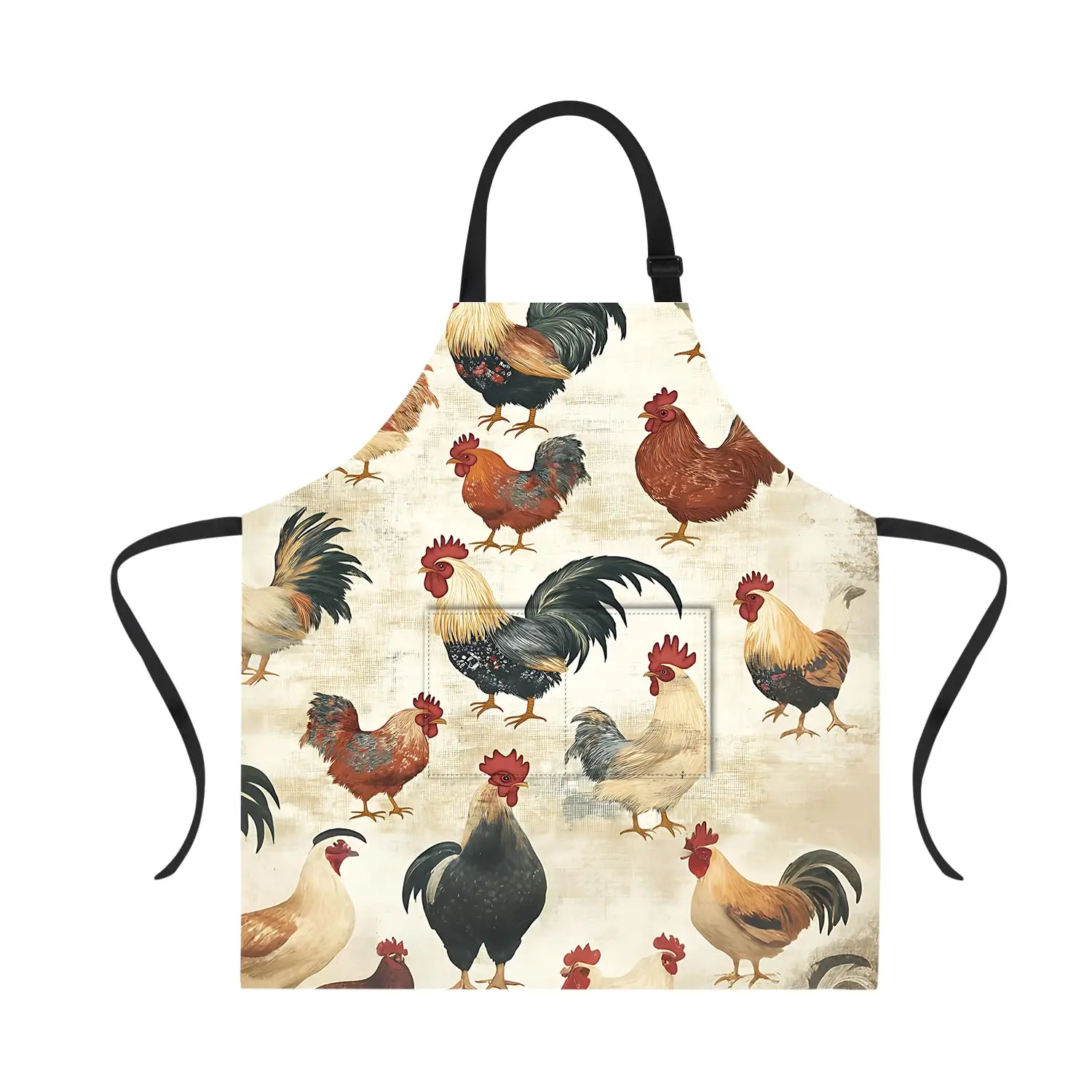 

Rooster Apron for Women Men with Pockets, Adjustable Kitchen Chef Aprons for Cooking Apron Waterproof