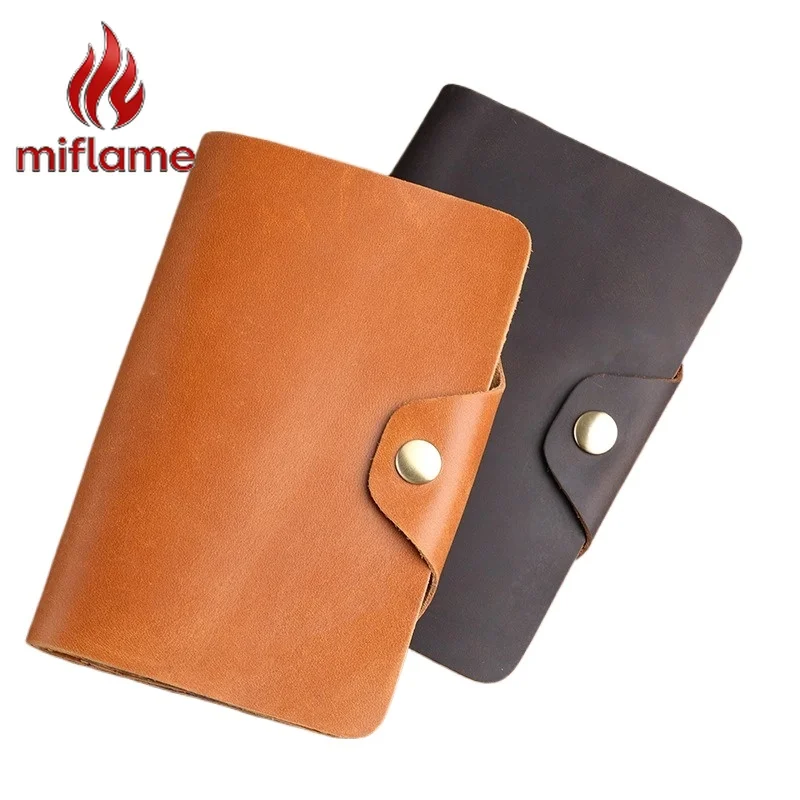 

Men's Leather Wallet Crazy Horse Retro Vintage Snap Button Long Billfold Multiple Card Slots for Business Travel