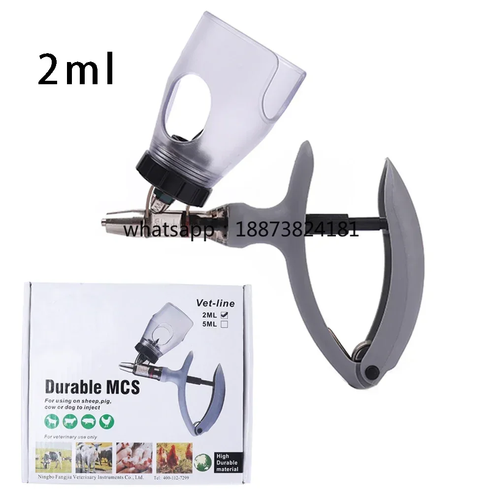 2/5ml Poultry Automatic Shot With Bottle Veterinary Continuous Injector Adjustable Shot  fast shipping