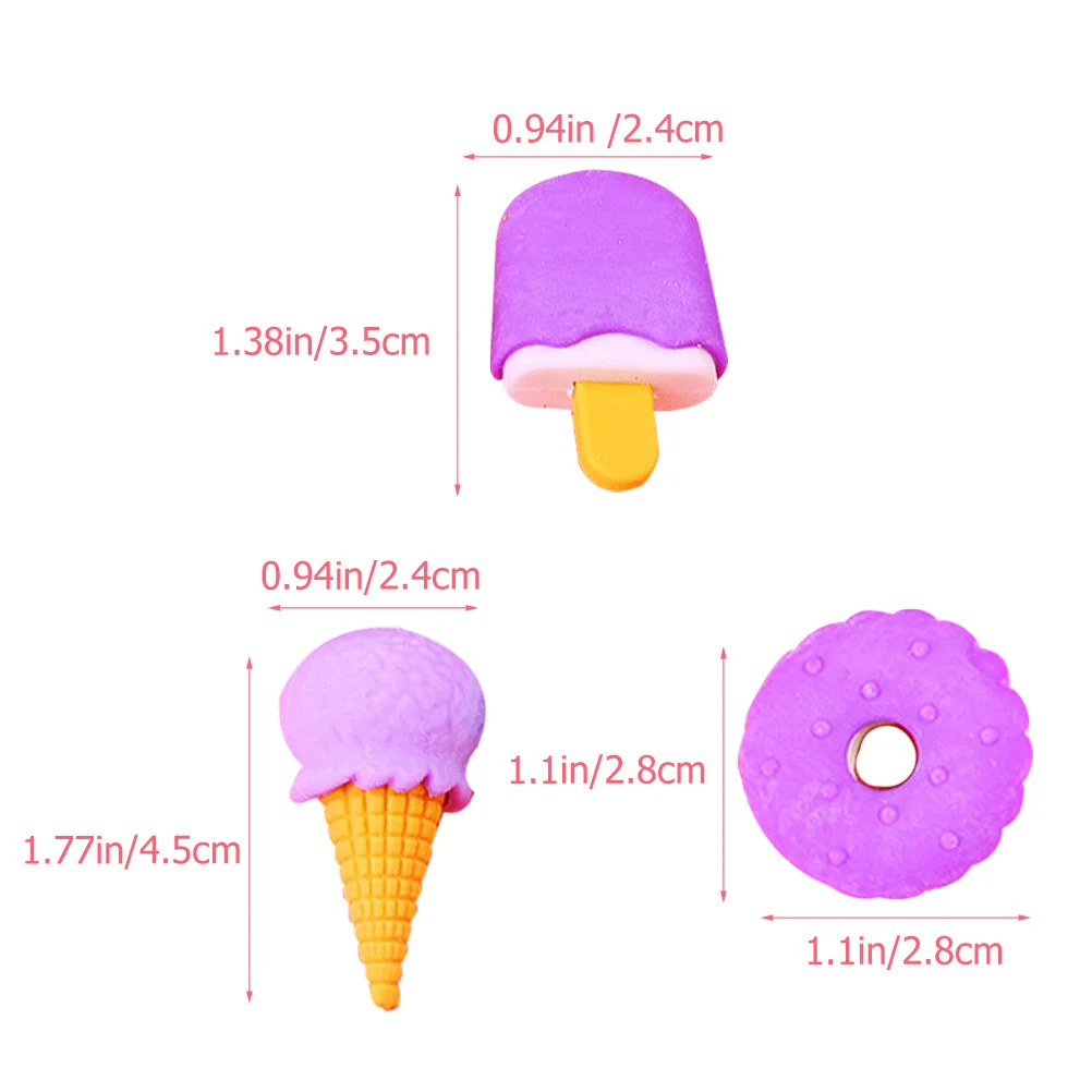 12 قطعة محايات قلم رصاص صغيرة على شكل حلوى محمولة متعددة الوظائف ملحقات مدرسية توريد محايات لـ