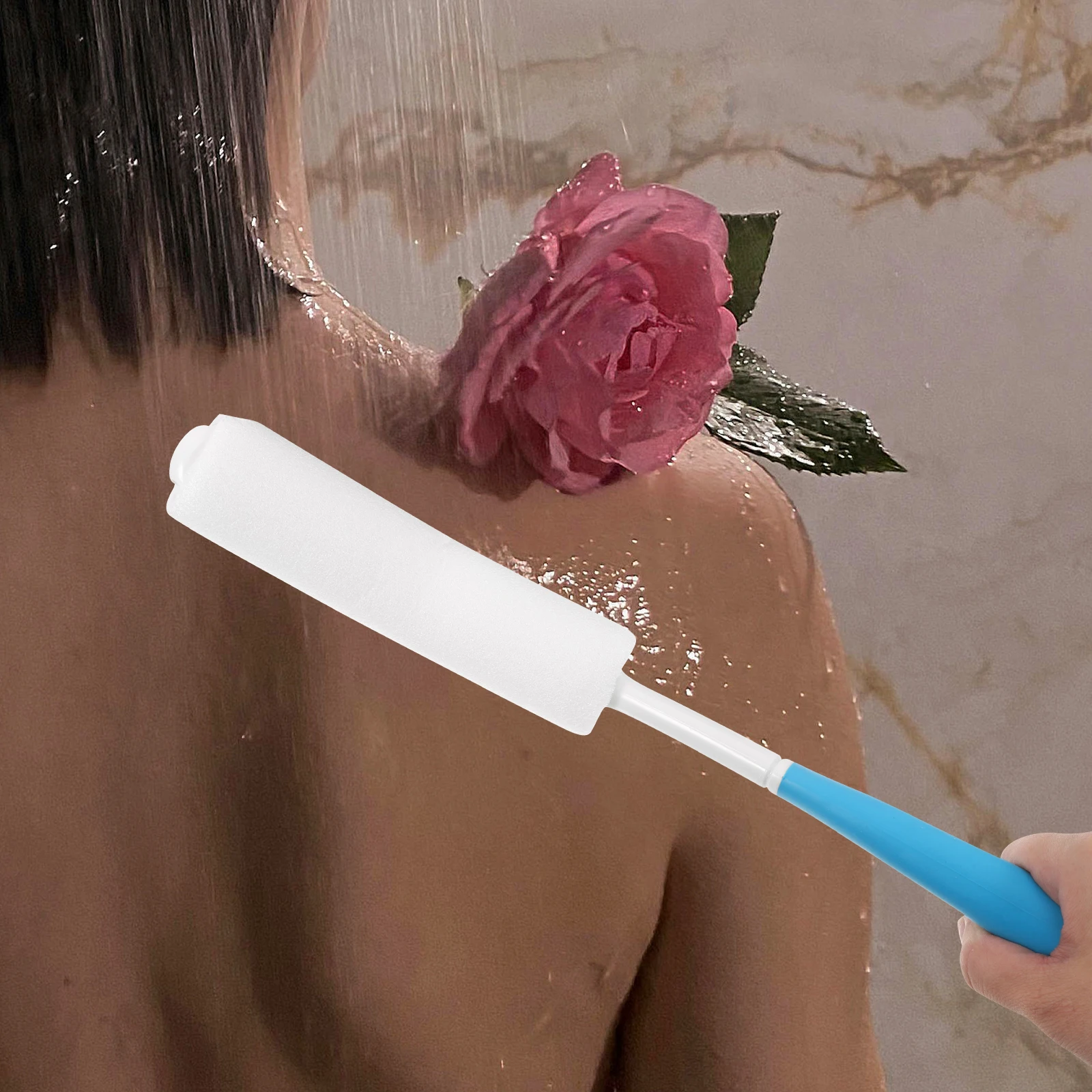 

Bath Brush Scrubber Shower Cleaning Back Tpr Exfoliator Detachable Head Long Back Scrubber For Use In Shower Handle Non Slip