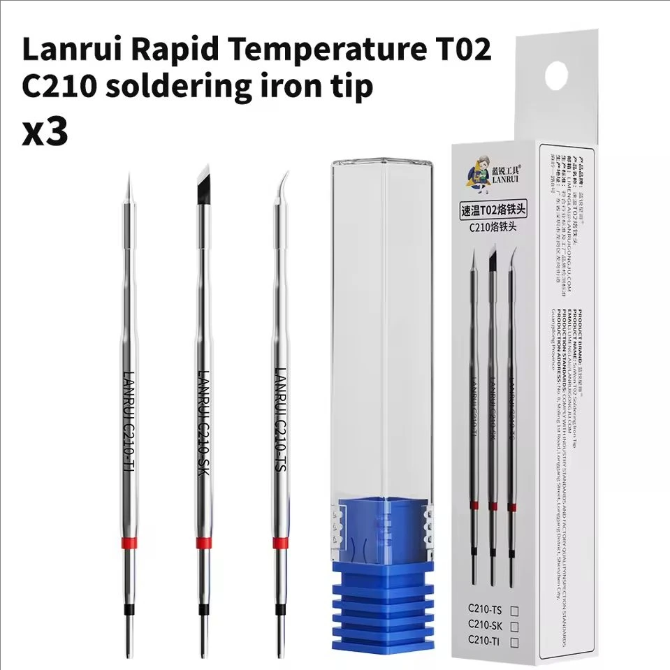 LANRUI T02 C210 Soldering Iron Tip C210-TI/TS/SK Head Integrated Soldering Iron Tip SMD Head for C210 Series Solder Station