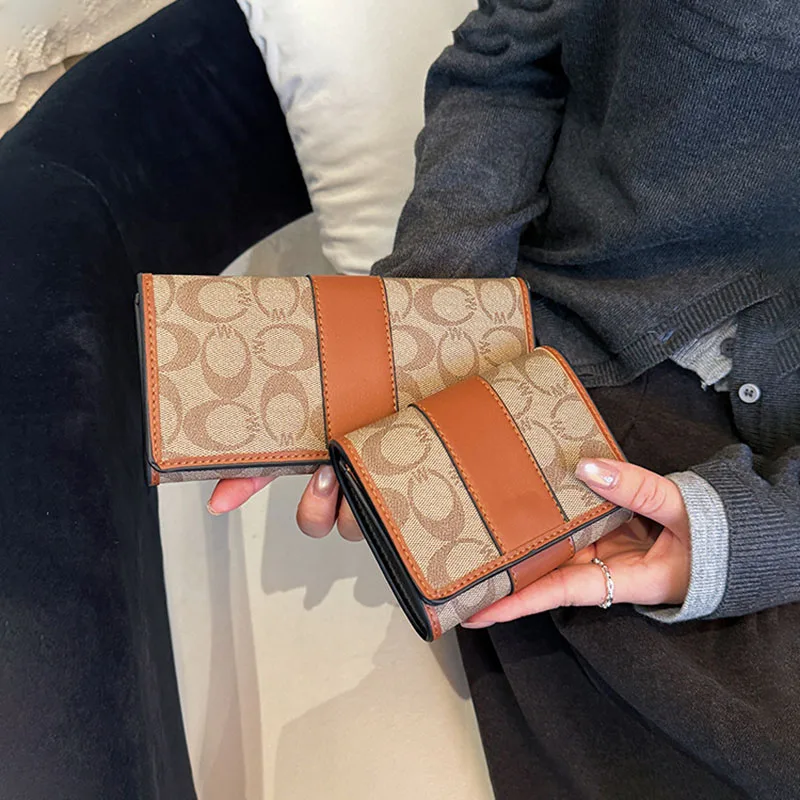 Elegant Floral Print Large Capacity Long Wallet for Women Double Zipper Handbag with Wrist Strap Mobile Phone Storage 2026 New