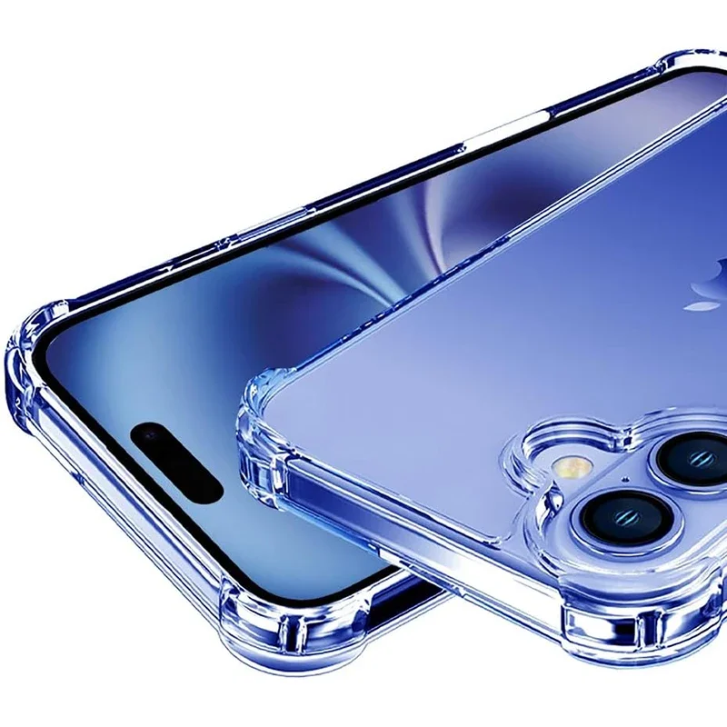 

Shockproof Hybrid Case For iPhone 16 Pro Max Plus Mini Thin Crystal Clear Hard Back Cover Silicone Shell Ultra Thin Luxury