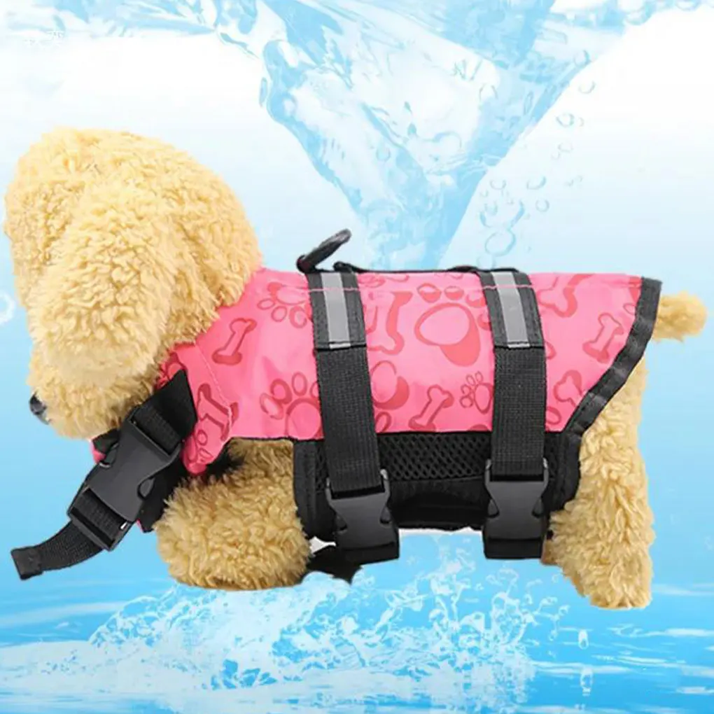 Polyester Securely Fasten Dog Buckle And Hook And Loop Dog Vest Safe Ingredients Dog Swimming Vest