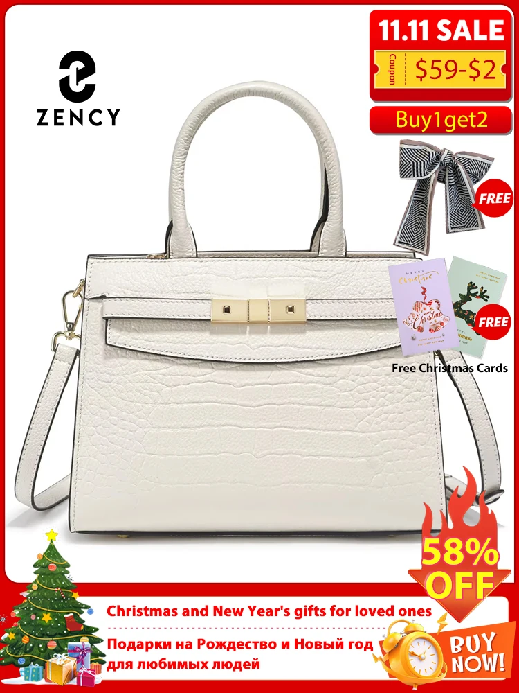 

Zency Ladies Cow Skin Fashion Handbags Genuine Leather Top-handle Bag For Work Luxury Designer Texture Crossbody Mom Bag Top Sac
