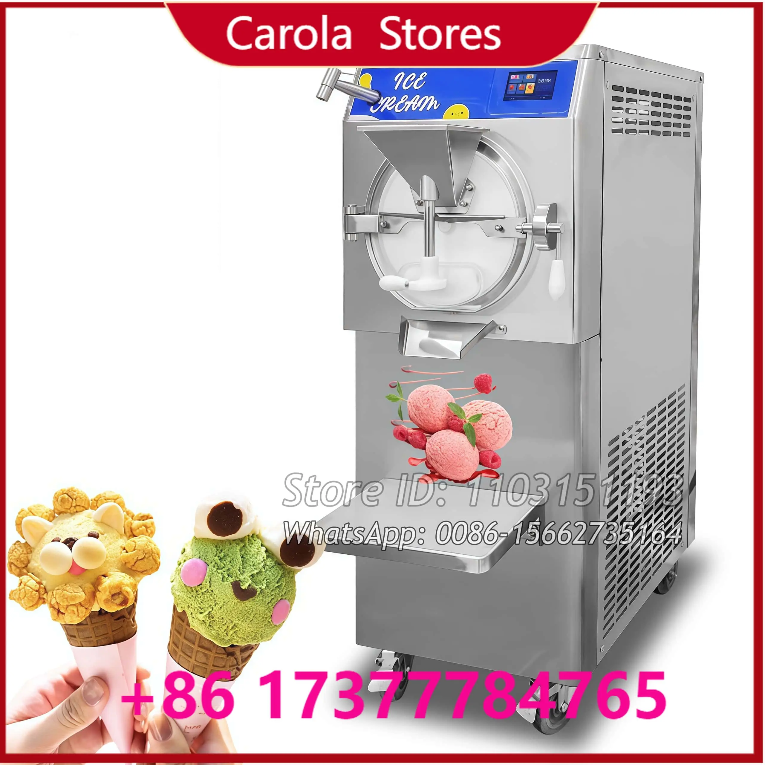 Easy To Operate Italian Gelato Ice Cream American Hard Ice Cream Commercial Ice Cream Machine With 10 Programs