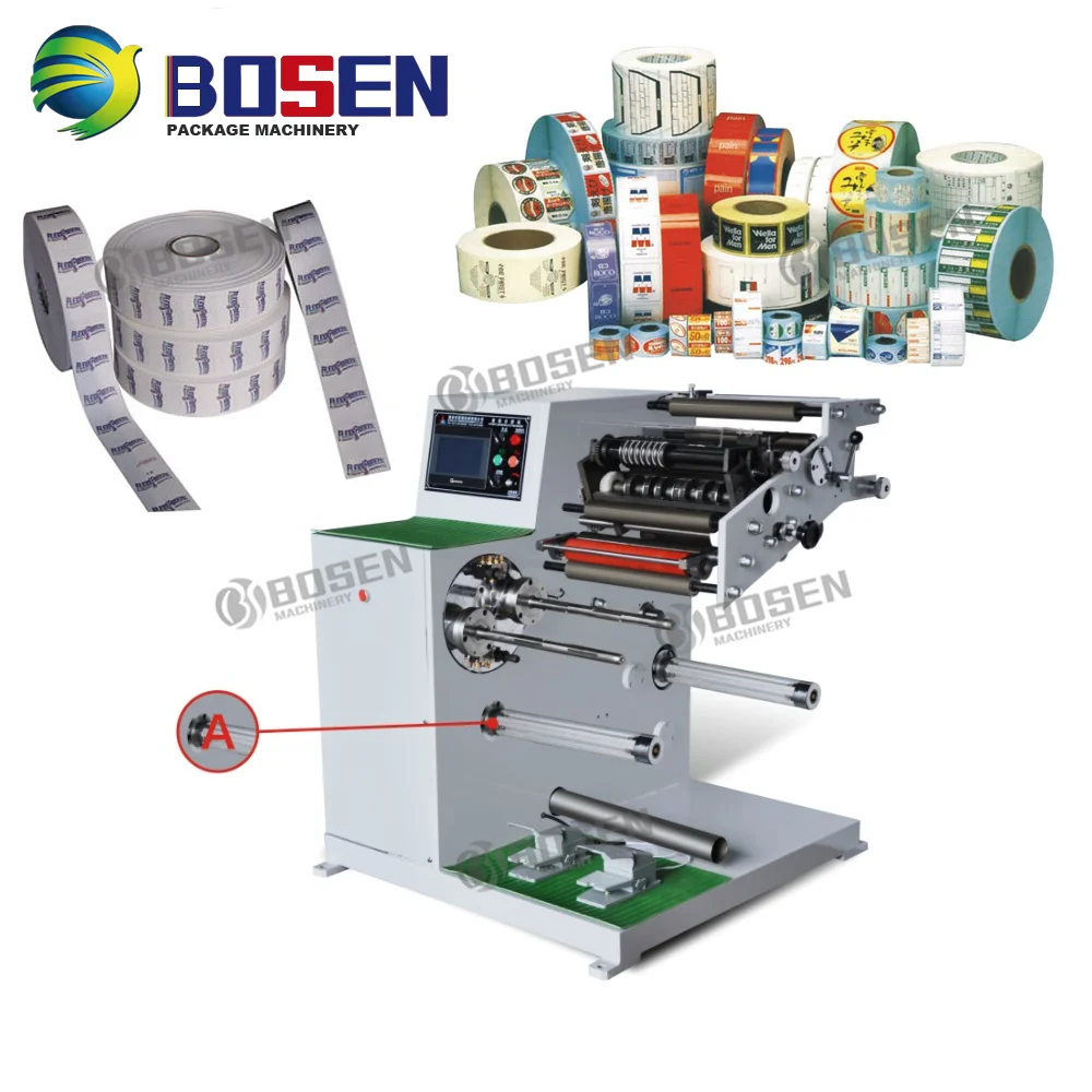 BOSEN Roll To Roll Small Non-woven Paperboard Label Film Slitter Slitter Rewinder