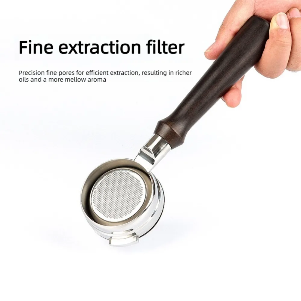 Bezzera 58mm Bottomless Portafilter Stainless Steel Naked Portafilter with Color Wood Handle, Espresso Machine Accessory view 3
