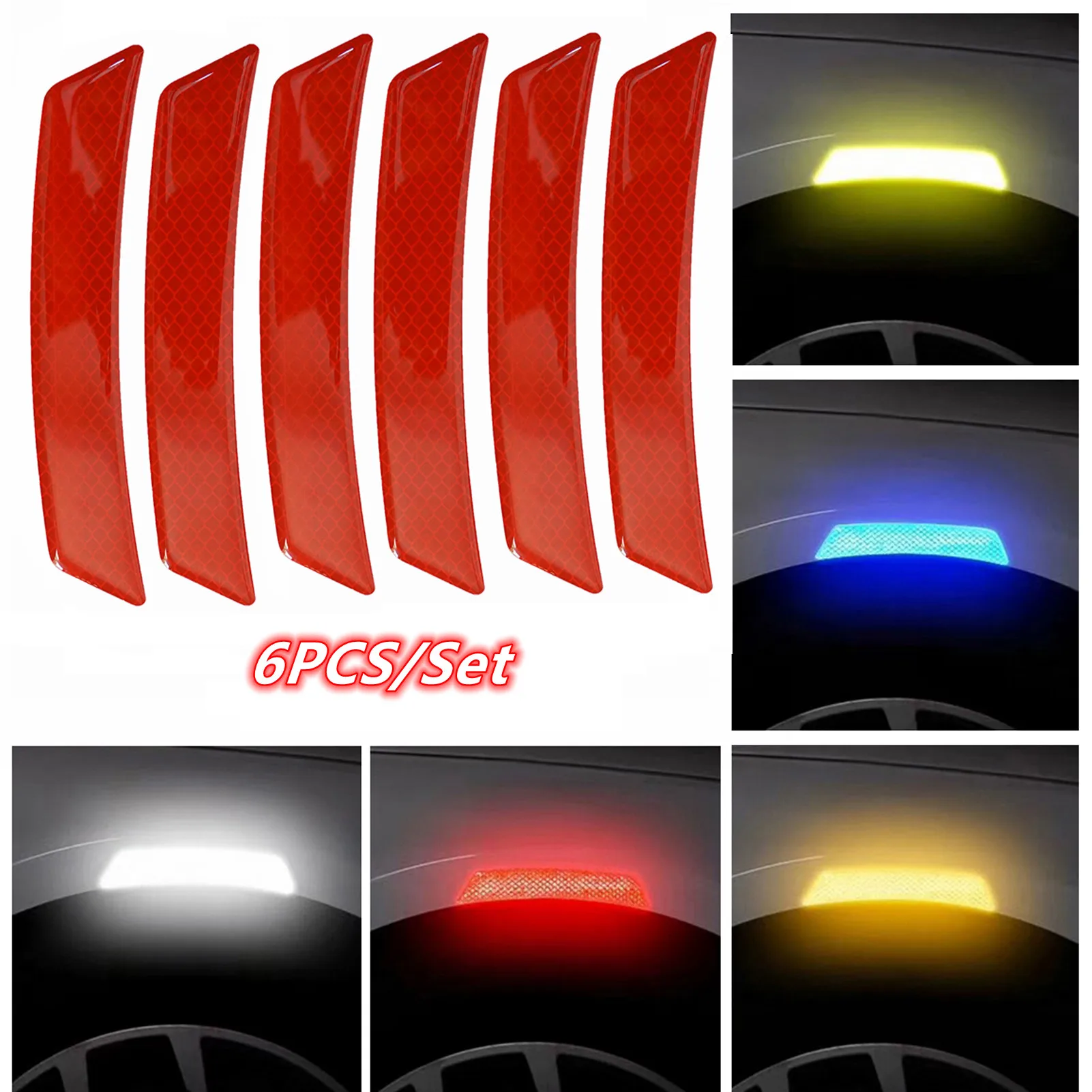 

Car Bumper Reflective Warning Strip Stickers Wheel Rim Eyebrow Warn Light Reflector Protective Scratch Sticker Accessories