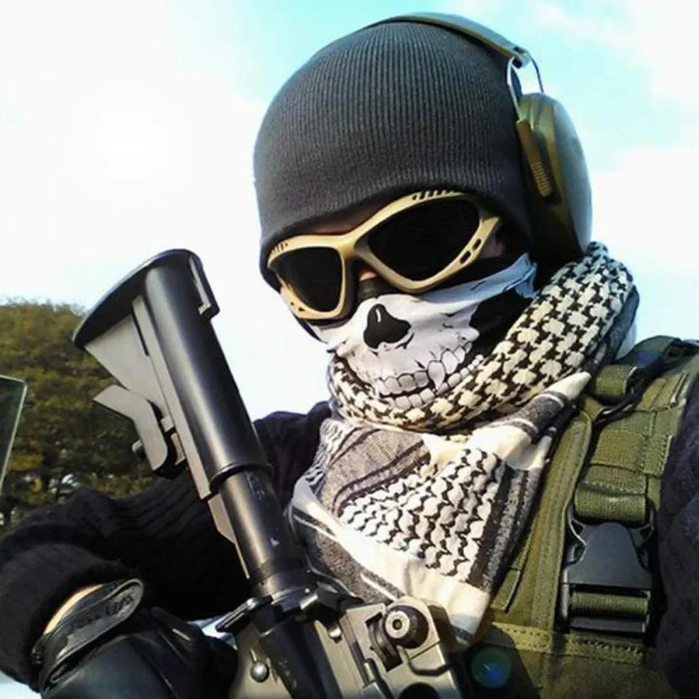 1/2pcs Motorcycle Scarf Face Mask Shield Skull Ghost Face Riding Balaclava Outdoor Winter Warm Bike Head Face Mask Shield image 3