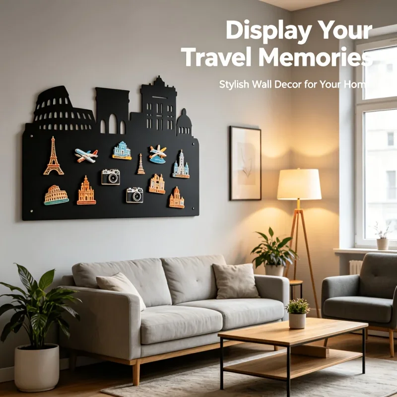 CIFbuy Roman Architecture Metal Wall Art Travel Magnet Board Silhouette for Souvenir Display Fridge Home Office