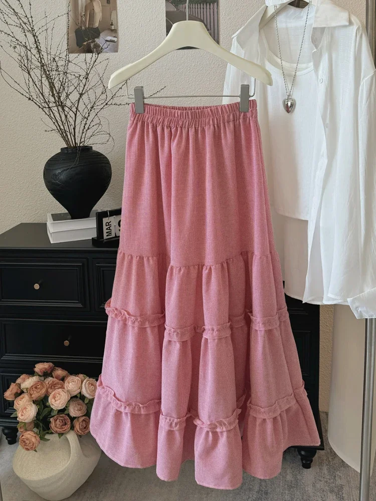 

Милая шикарная юбка-тортик с эластичной резинкой на талии, женская летняя новая модная винтажная повседневная юбка