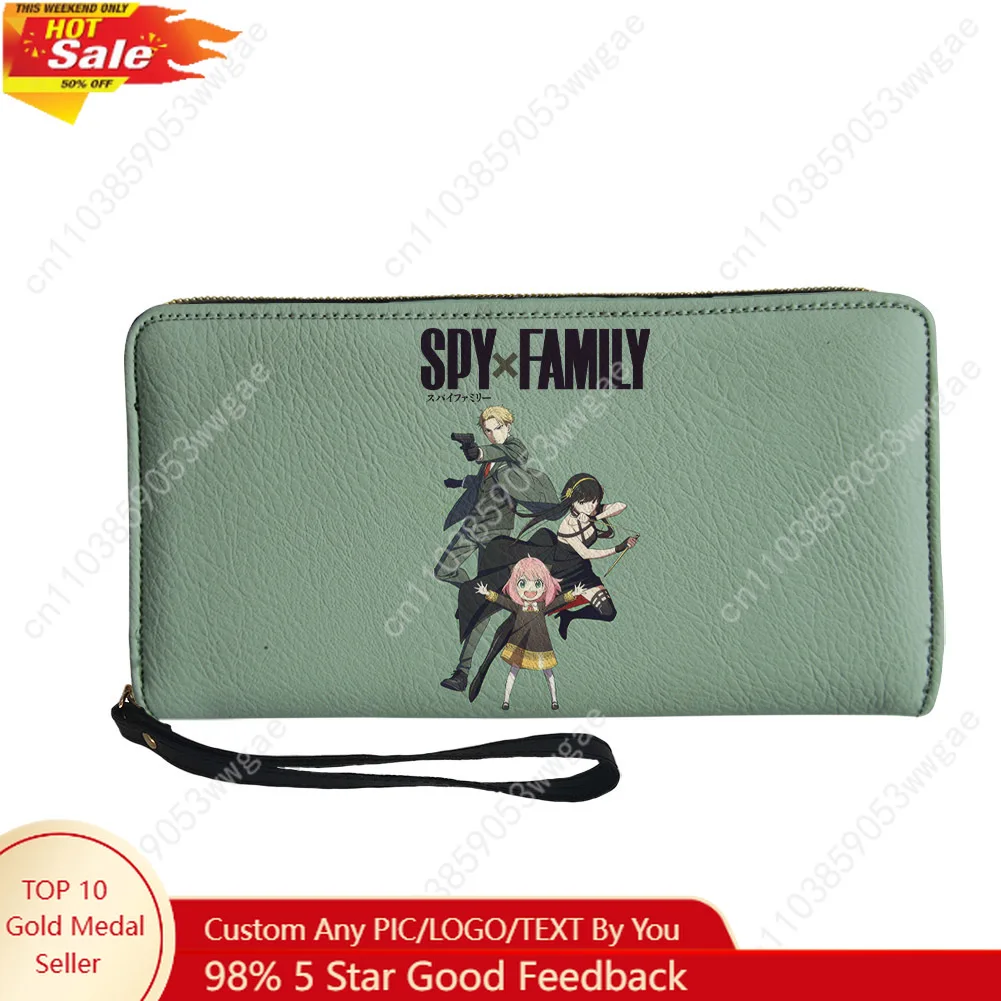 

Spy×Family Wallet Purse Mens Womens Teenagers Zipper Long Wallet Double Print Commuter Customized Photo Portable Wallet Gift Bag