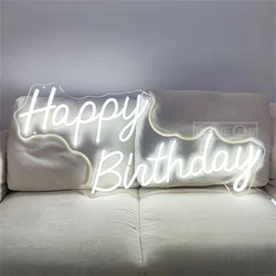 Happy Birthday Neon Signs for Wall Decor LED Light up Signs Birthday Lighting for Home Decor Led Sign Personalized Birthday Gift