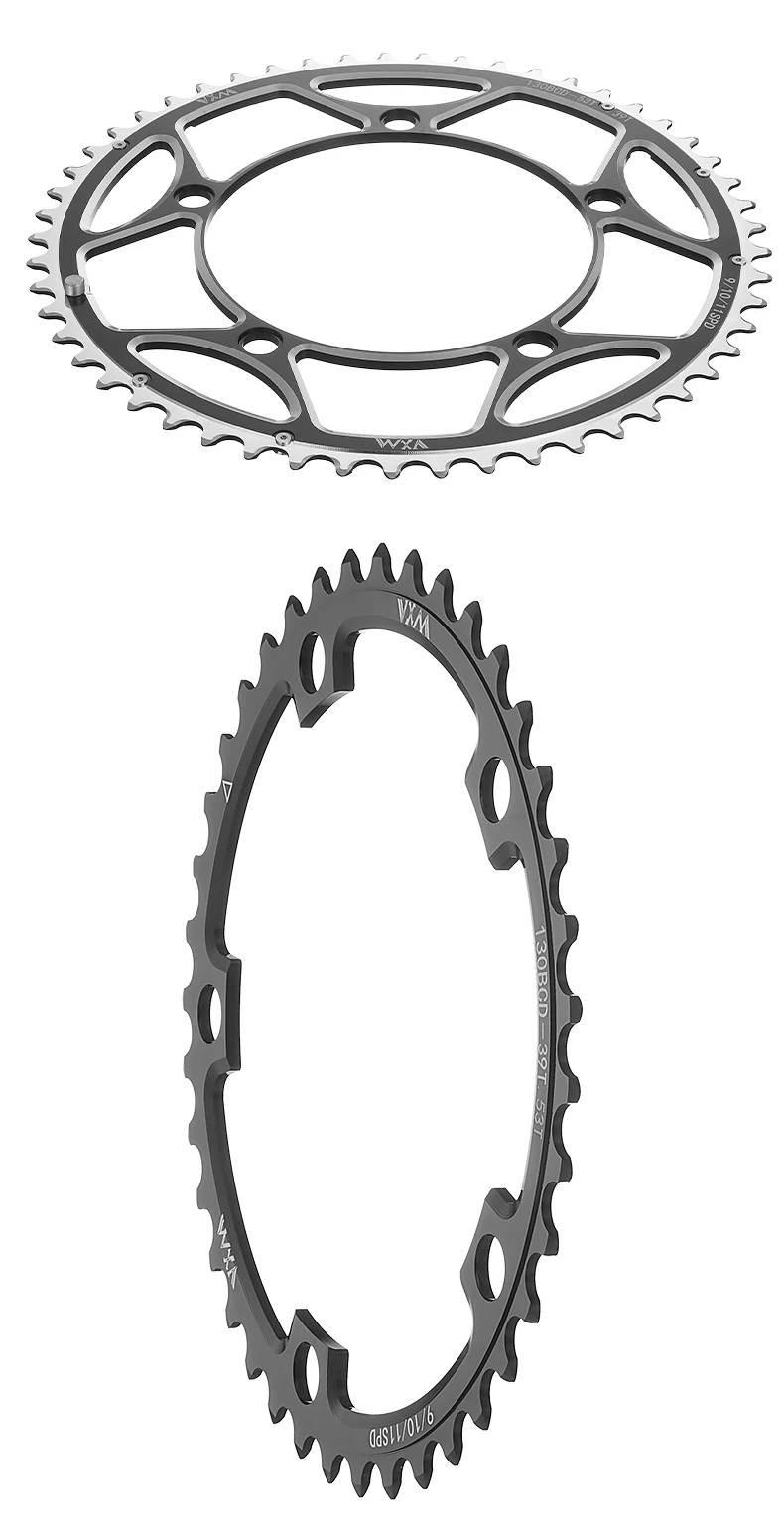 VXM Bicycle Double Chainring 130BCD 39T 53T 42T 55T 46T 56T Road Bike Crankset Riding Disc Aluminum Chainwheel Folding Bike Disc