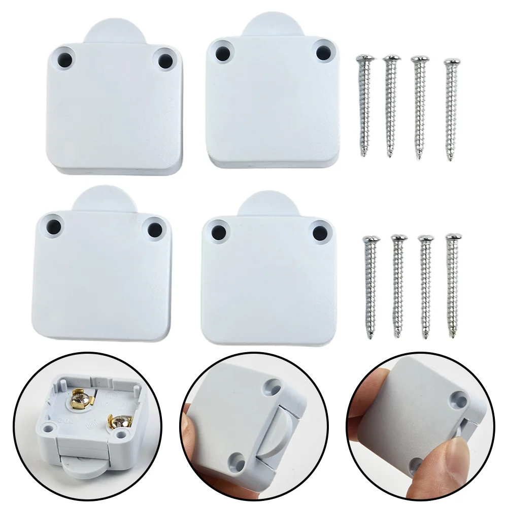 Gate Switch Pantry Switch Cabinet Door Closet Light Self-reset White 202A 4pcs Indoor Outdoor Newest 100% Brand New