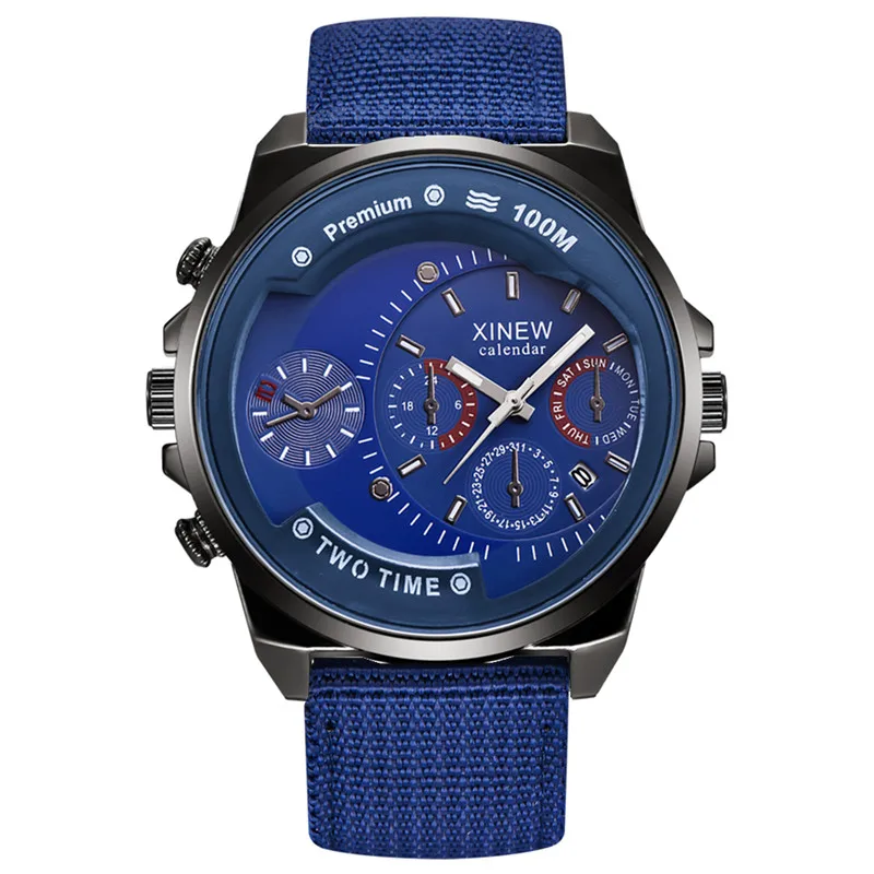 

Мужские оригинальные часы XINEW: модные кварцевые часы с нейлоновым ремешком и датой для студентов, модель 2026 года