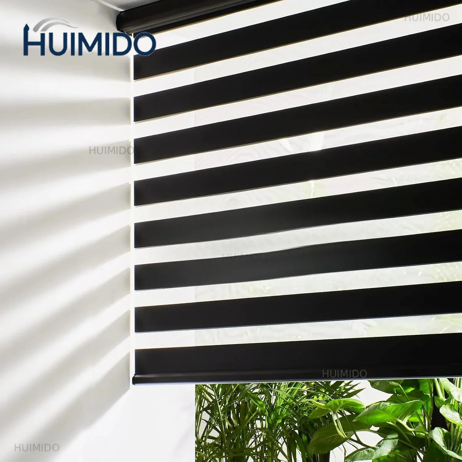Custom-made Sunroad Zebra Blinds Cordless  with Dual Layer Light Control for Day and Night, Light Filtering Sheer Window Shades