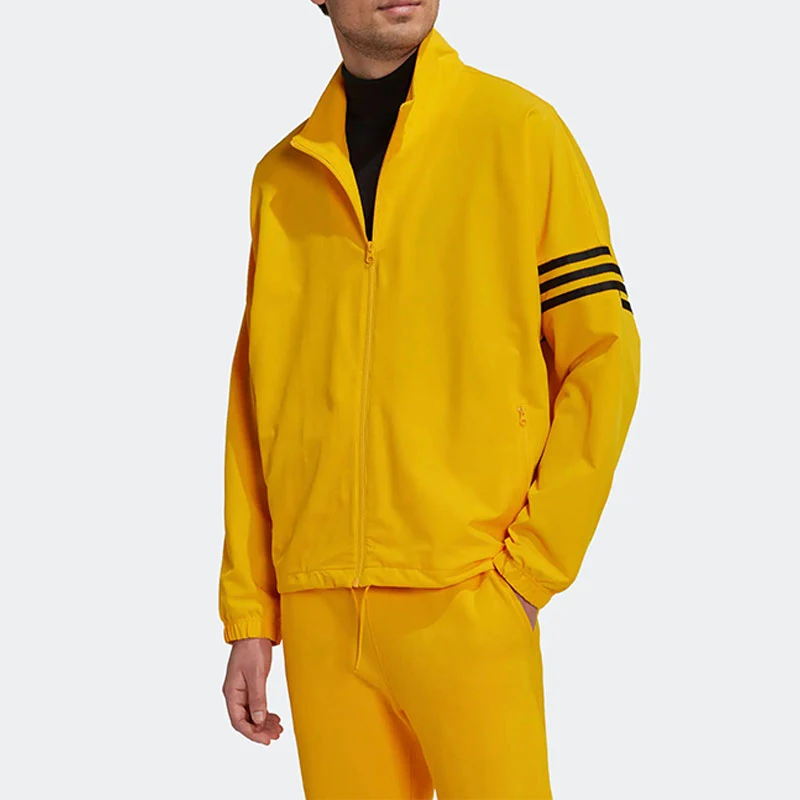 

Adidas genuine men's logo embroidered sports stand up collar jacket HM1867