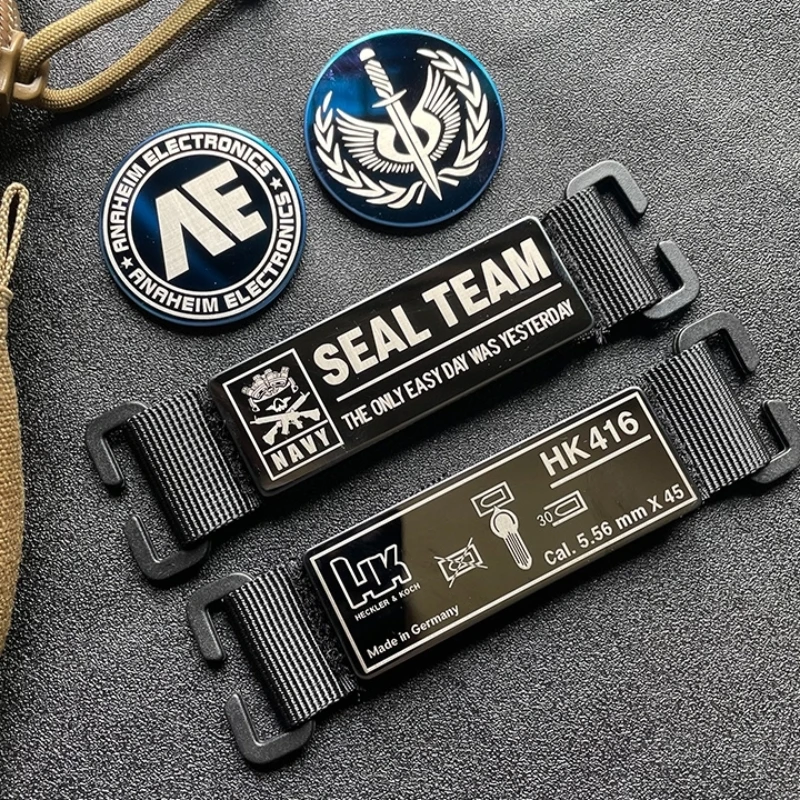 Seal TEAM Metal Patches Weapon Hook&Loop Tactical Skull patch Hk416 Morale Badge Backpack Hat DIY Decorative Sticker