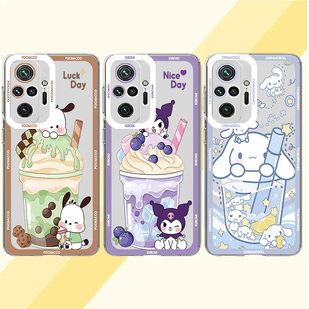 Cover Kuromi Cinnamoroll Phone Case for Redmi Note 11S 9 10S 11 Pro 12 Pro Plus 5G 10 12S 9S 10 Pro 12 TPU Bag Clear Silicone