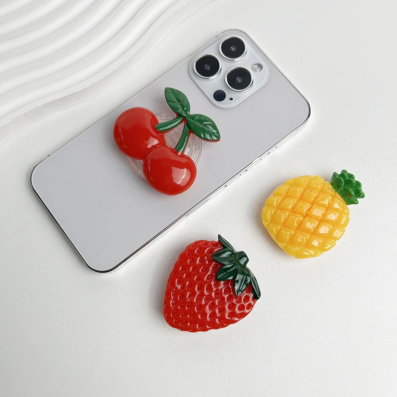 Bonito abacaxi cereja morango adequado para iphone telefone soquete samsung acessórios universais suporte de telefone anel suporte