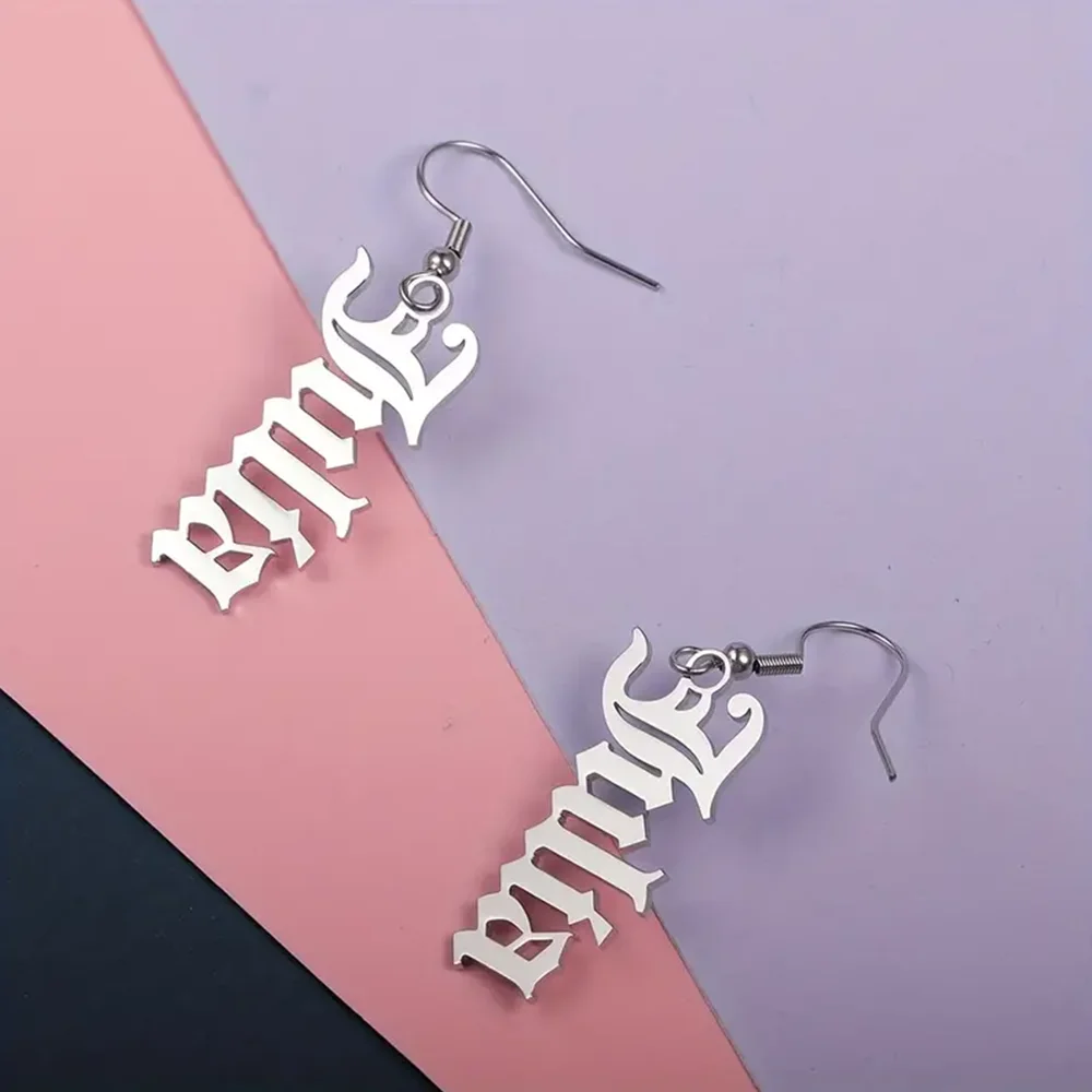 Personalized Earrings Customized Name Stainless Steel Earrings as a Gift for Mother