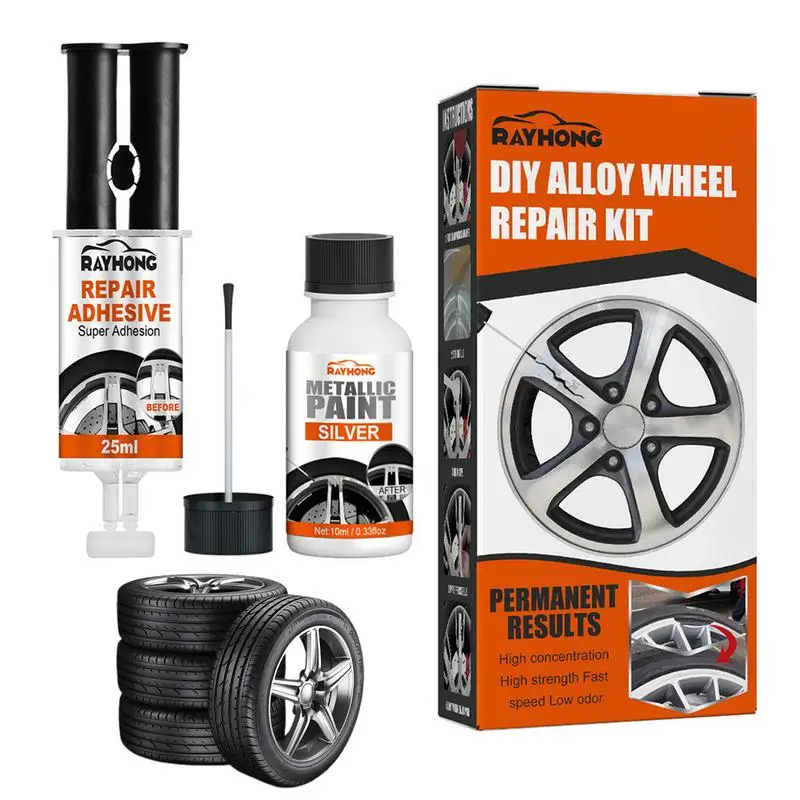 Kit de réparation de roue de voiture en alliage, redonner une nouvelle apparence, roue automatique, adhésif, antirouille, fixe les rayures et les bosses