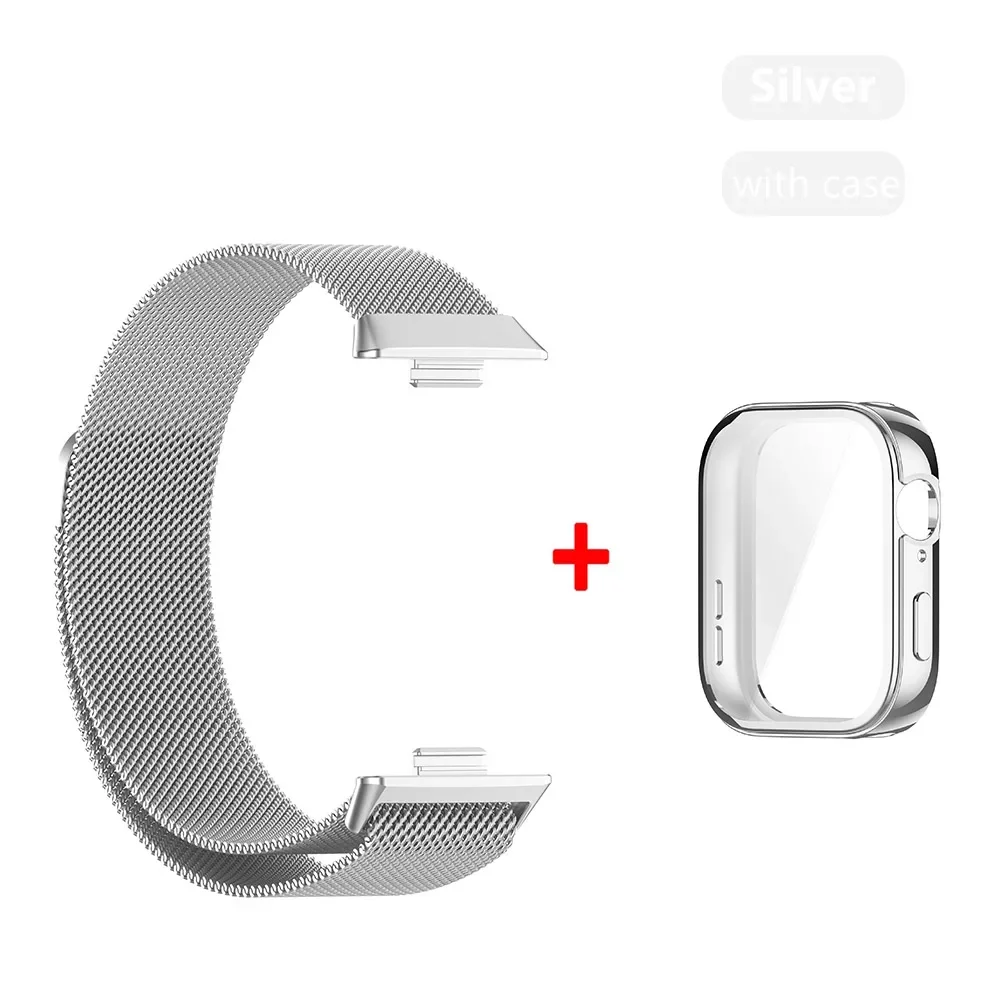 Correa de Metal para Huawei Watch Fit 3, Correa con funda, Protector de pantalla de TPU, pulsera para Huawei Fit3, correa de reloj de bucle