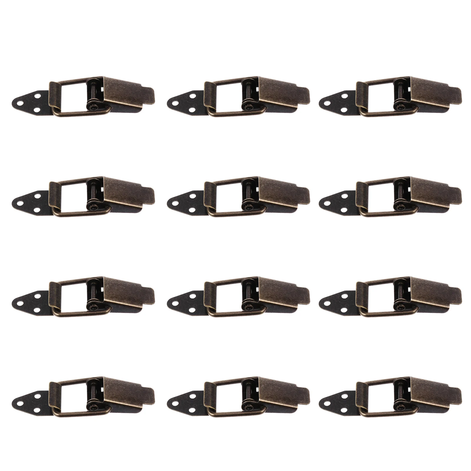 12pcs Spring Loaded Toggle Latch Iron Hasp Chests Rope Lock Padlock Retro Color Jewelry Boxes Durable Replacement