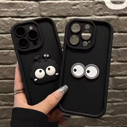 Cute Cartoon 3D Coal Balls Phone Case For Xiaomi Redmi Note 14 13 12 11 Pro Plus 5G 12S 11S Redmi 13C 14C 13 Silicone Soft Cover