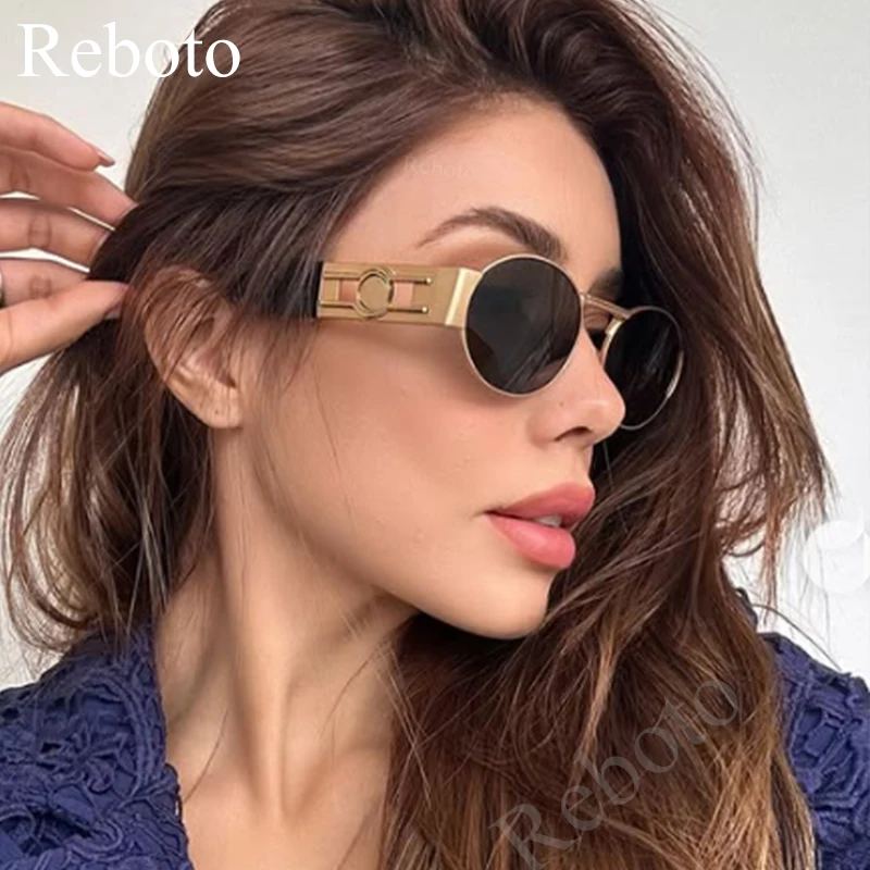 

Retro Luxurious Round Sunglasses Women Men Vintage Trendy Metal Frame Steampunk Sun Glasses Female Classic Punk Eyewear Shades