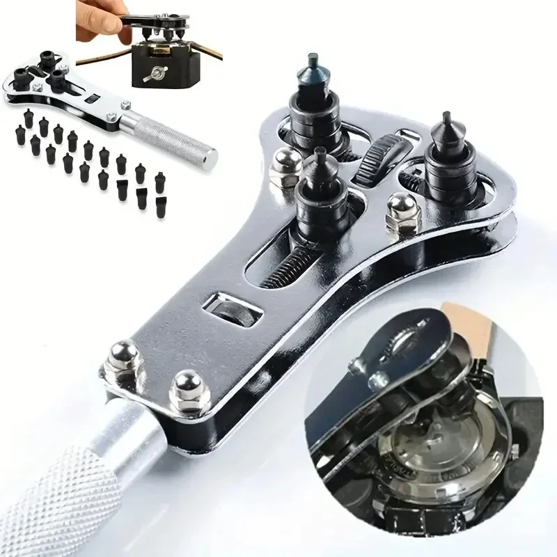 Watch Repair Tool Waterproof Screw Adjustable 3 Claws Back Case Opener Wrench Remover Watch Battery Press Closer Remover Wrench