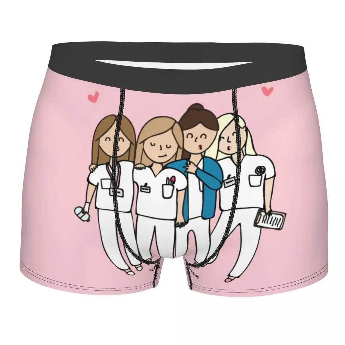 Cartoon Ladies Nurse Doctor Printed Underwear Men Print Custom Boxer Briefs Shorts Panties Soft Underpants