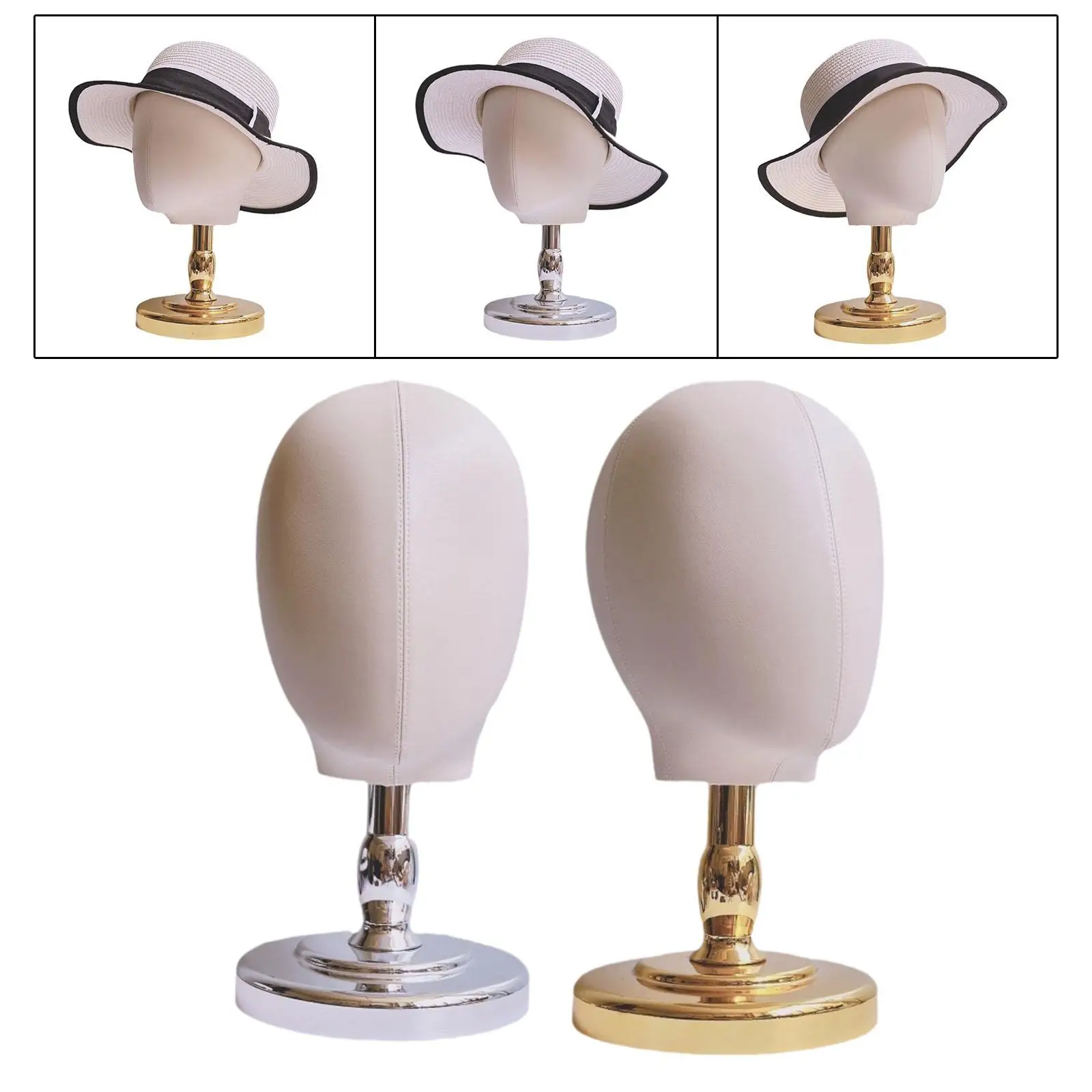 Wig Display Stand,Mannequin Head PU Leather,Wig Display Holder,Hat Display Stand for Personal Use Hats Home Shopping Mall Wig