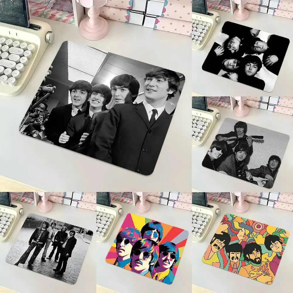Rock Band The B-Beatles Mousepad Small LockEdge Mouse Pad For Gamers Computer Desk Pad Rectangular Anti-slip Rubber