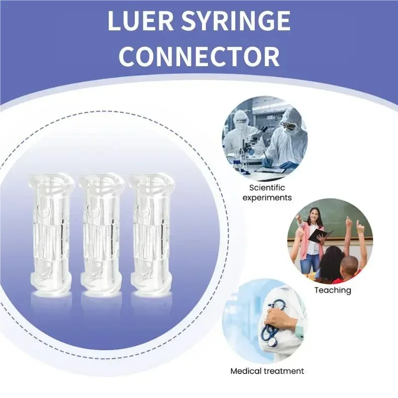 Medical sterile plastic connector, Ruhr syringe connector, transparent, suitable for leak proof pneumatic components