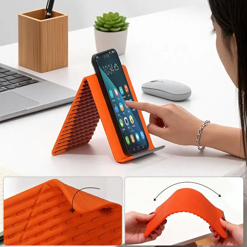 Portable Foldable Silicone Phone Holder Bendable Freely into Any Shape Multi-Angle Universal Adjustable Stand for Mobile Phone