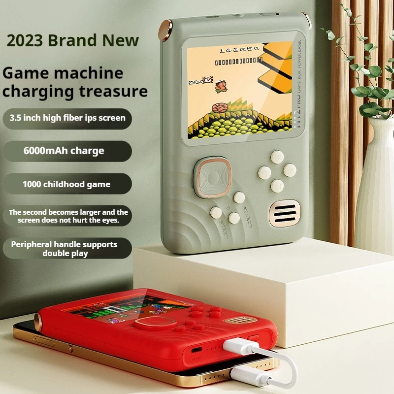 H12 Charging Treasure Game Machine 3.5 Inch Ips Screen Handheld New 1000-in-one Handheld Game Machine 6000ma/1000ma Fc Doubles