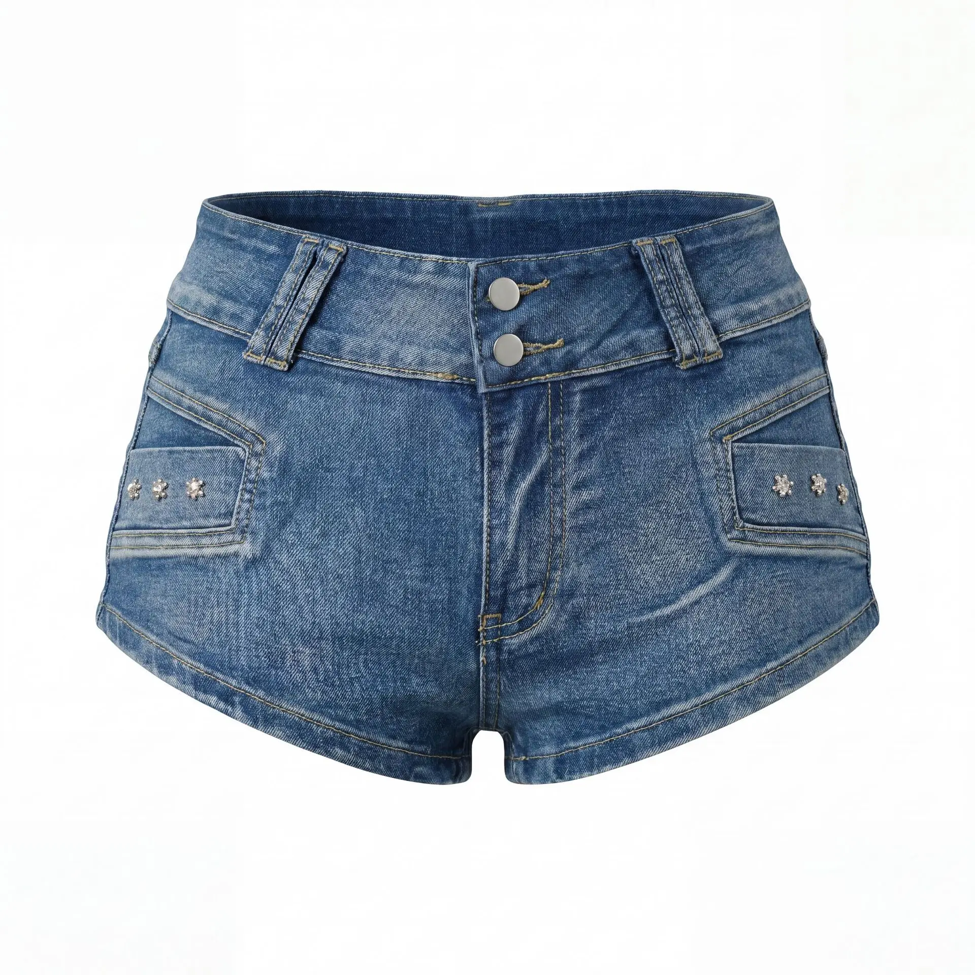 American Retro Spice Girls Low-rise Denim Super Shorts Women's Summer Tight Denim Hot Pants
