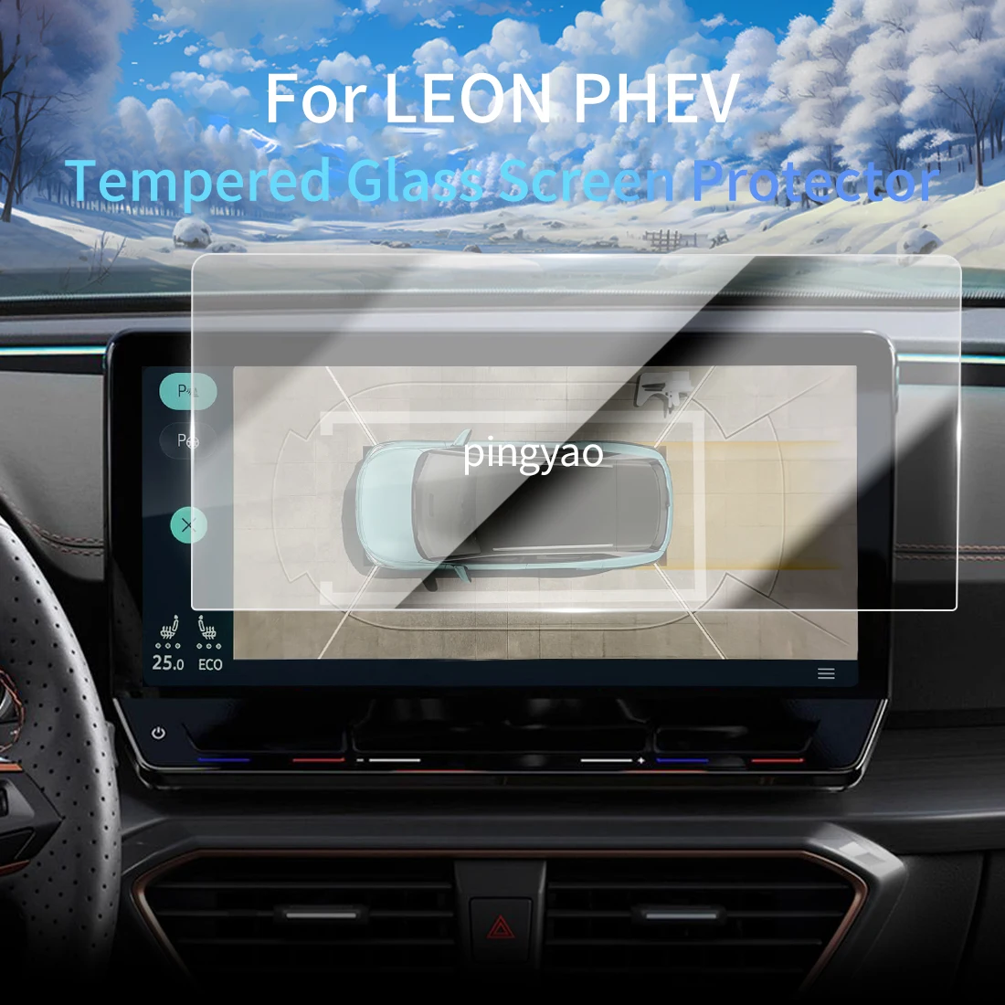 

Car Sticker Screen Protector Navigation Display Tempered Glass Protective Film Car Accessories Vehicle Cupra LEON PHEV 24