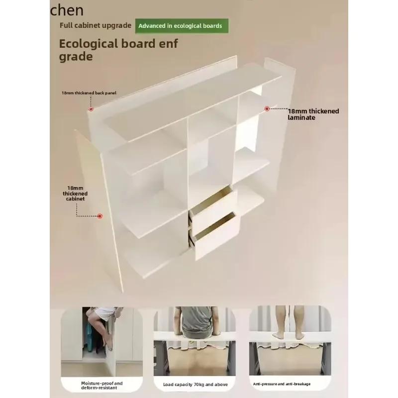 EG-22 O3-13  Solid Wood Entryway Cabinet Integrated Screen Door Shoe Cabinet Living Room Partition Cabinet